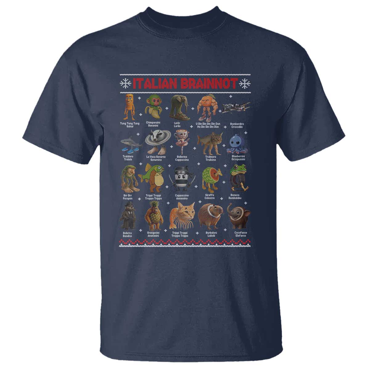 Italian Brainrot Christmas T Shirt Funny Brain Rot Gen-Z Meme - Wonder Print Shop