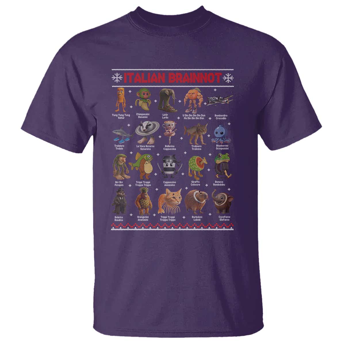 Italian Brainrot Christmas T Shirt Funny Brain Rot Gen-Z Meme - Wonder Print Shop