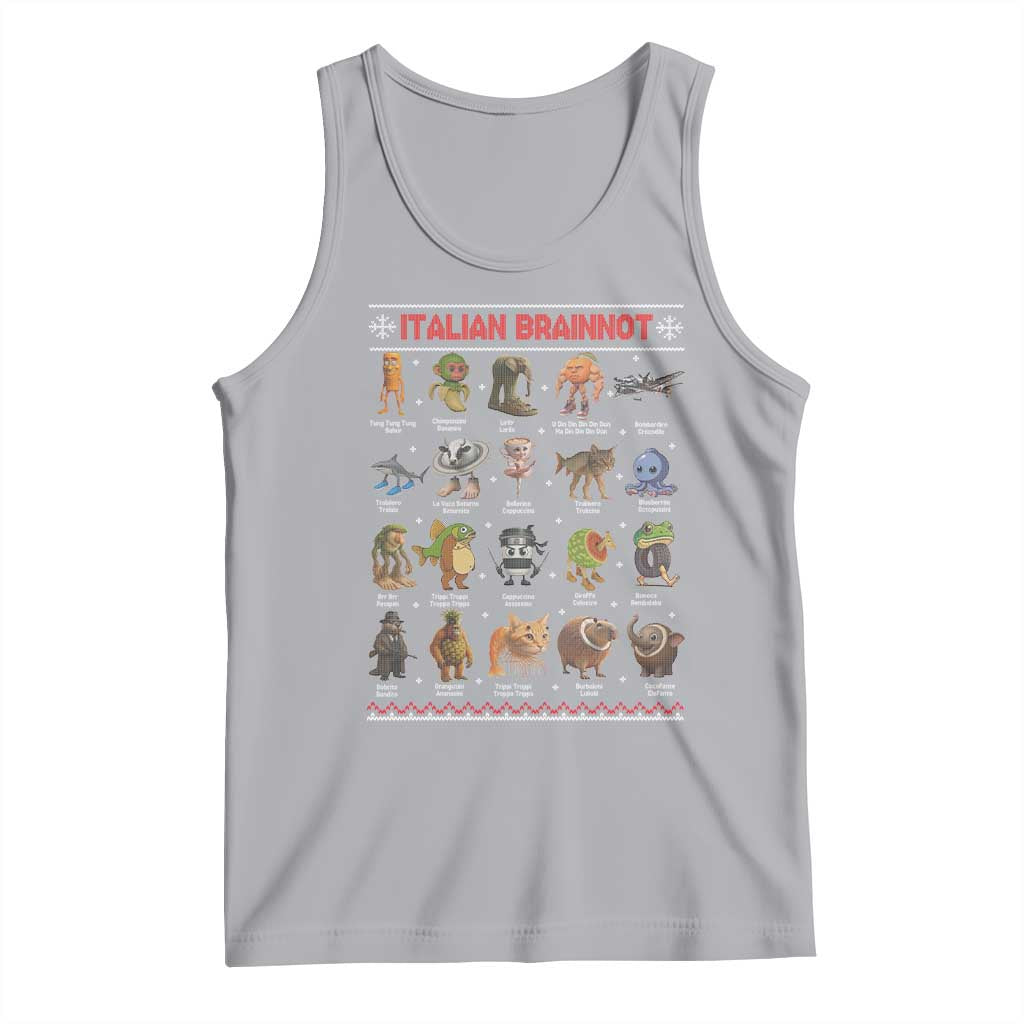 Italian Brainrot Christmas Tank Top Funny Brain Rot Gen-Z Meme - Wonder Print Shop