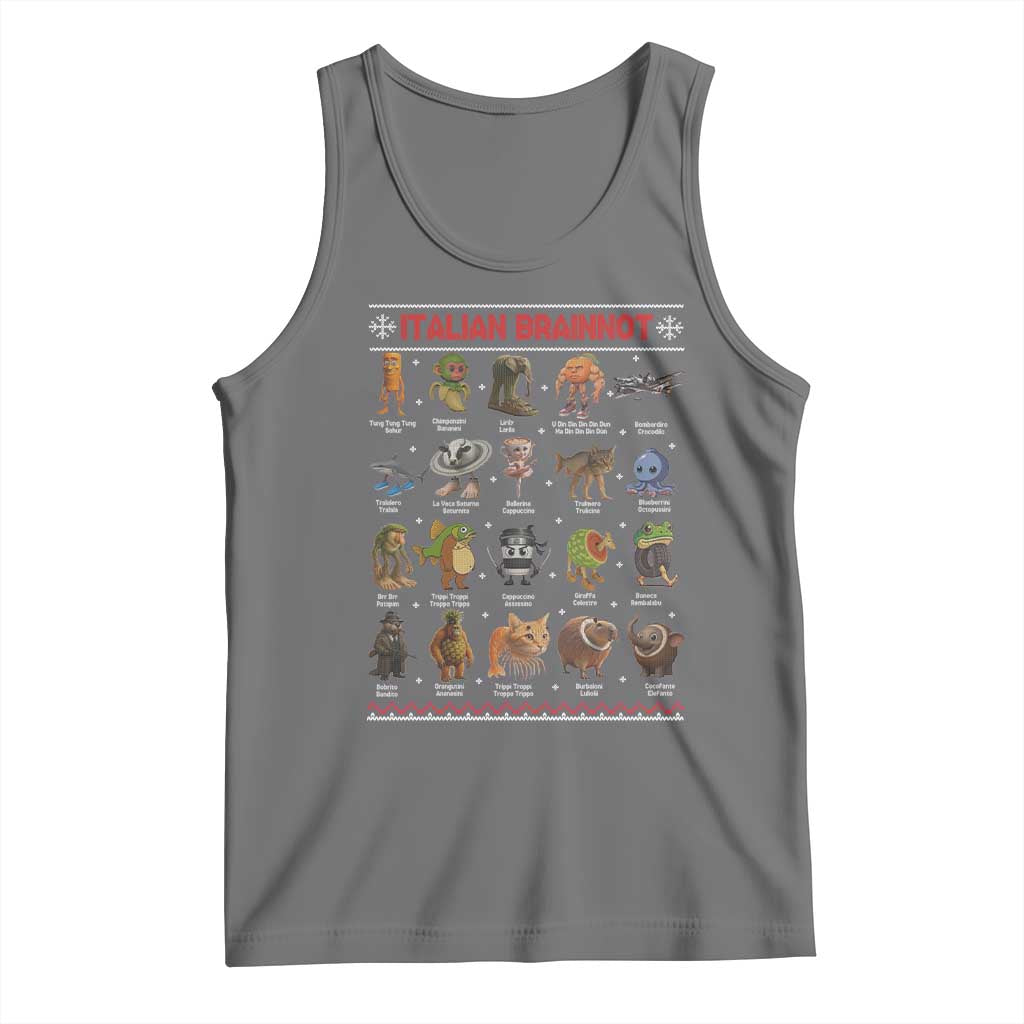Italian Brainrot Christmas Tank Top Funny Brain Rot Gen-Z Meme - Wonder Print Shop