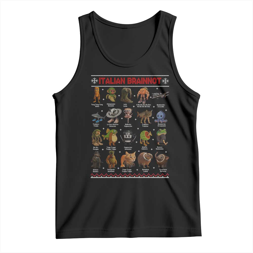 Italian Brainrot Christmas Tank Top Funny Brain Rot Gen-Z Meme - Wonder Print Shop