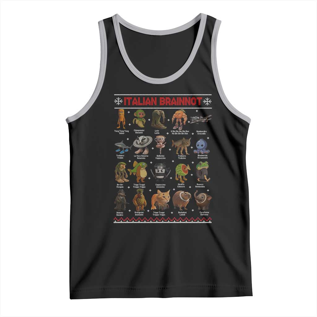 Italian Brainrot Christmas Tank Top Funny Brain Rot Gen-Z Meme - Wonder Print Shop