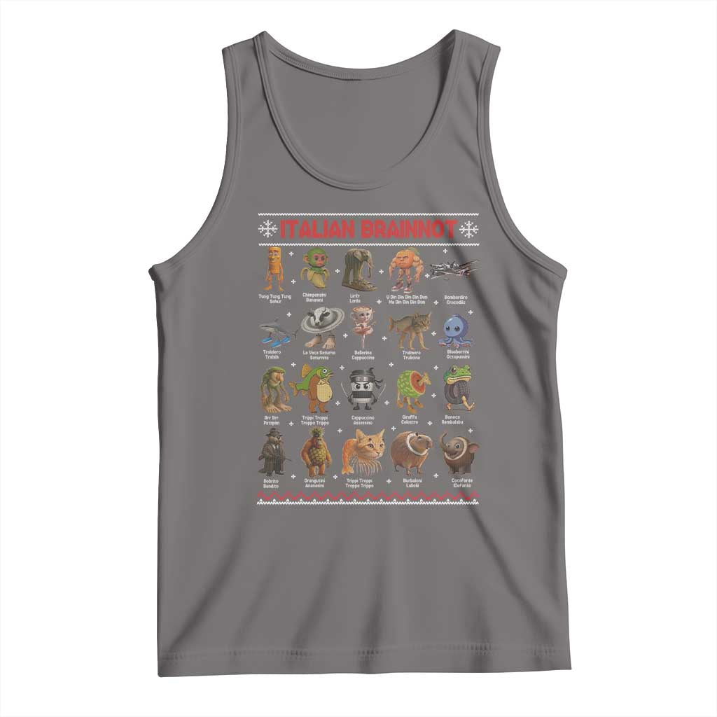 Italian Brainrot Christmas Tank Top Funny Brain Rot Gen-Z Meme - Wonder Print Shop