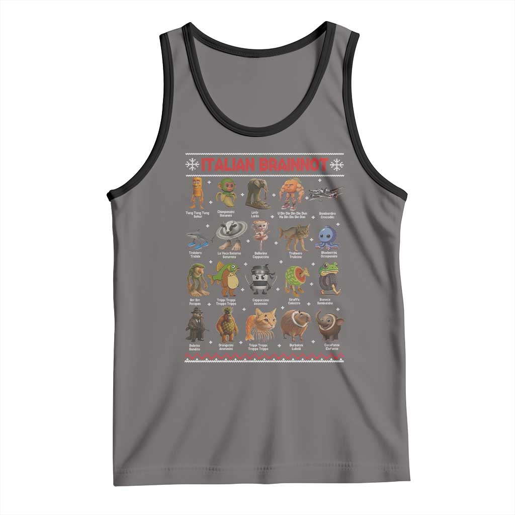 Italian Brainrot Christmas Tank Top Funny Brain Rot Gen-Z Meme - Wonder Print Shop
