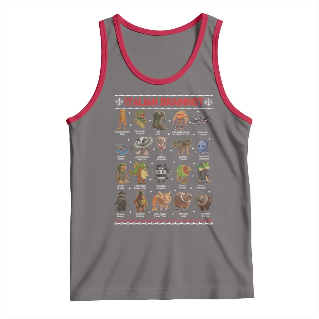 Italian Brainrot Christmas Tank Top Funny Brain Rot Gen-Z Meme - Wonder Print Shop