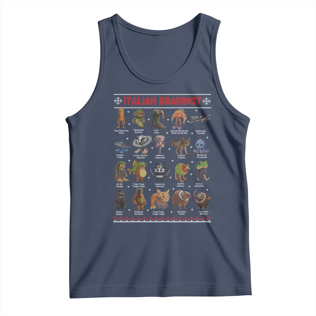 Italian Brainrot Christmas Tank Top Funny Brain Rot Gen-Z Meme - Wonder Print Shop