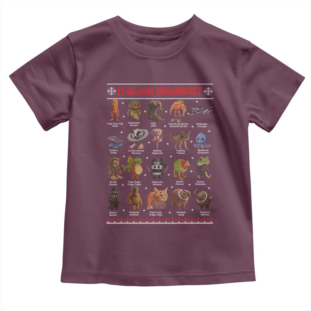 Italian Brainrot Christmas Toddler T Shirt Funny Brain Rot Gen-Z Meme - Wonder Print Shop