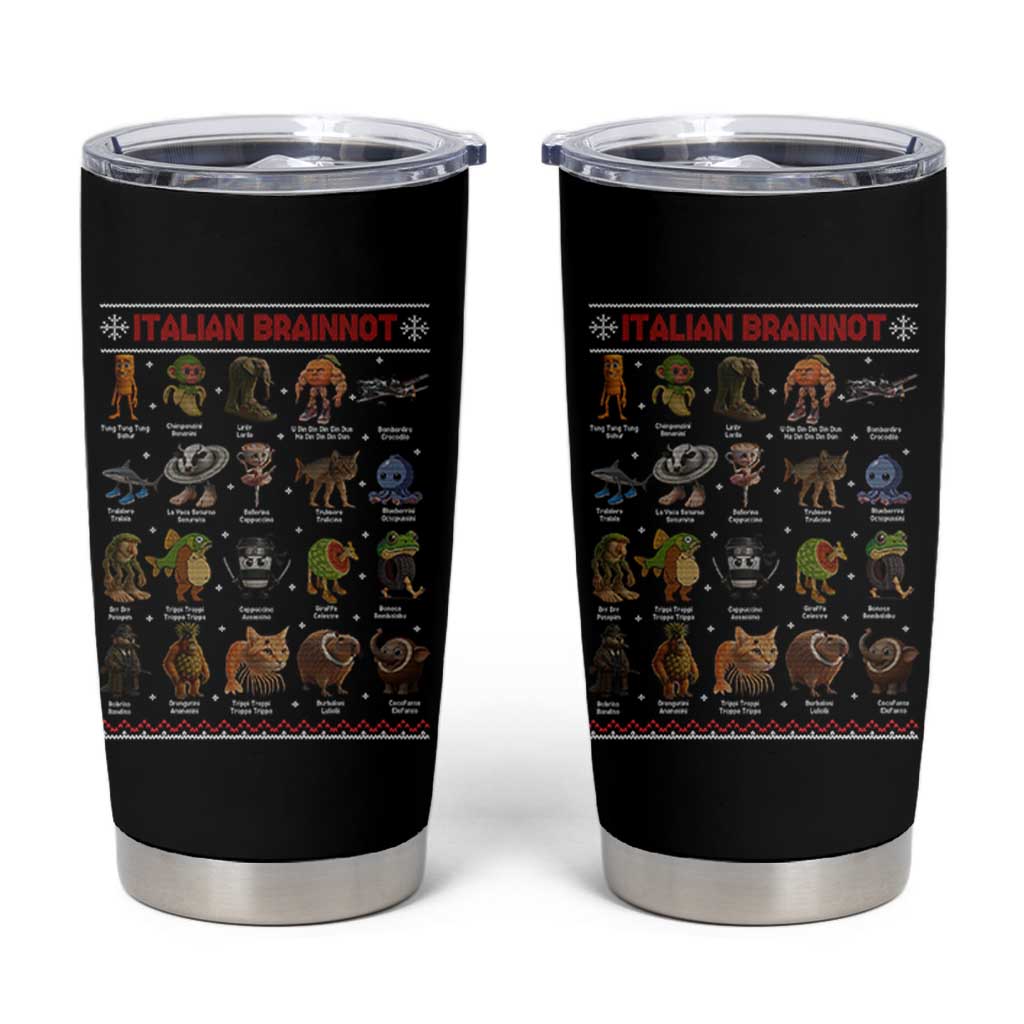 Italian Brainrot Christmas Tumbler Cup Funny Brain Rot Gen-Z Meme