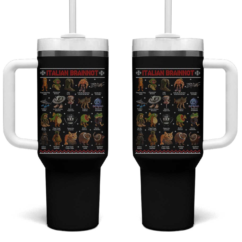 Italian Brainrot Christmas Tumbler With Handle Funny Brain Rot Gen-Z Meme