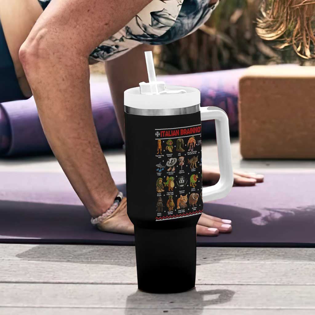 Italian Brainrot Christmas Tumbler With Handle Funny Brain Rot Gen-Z Meme