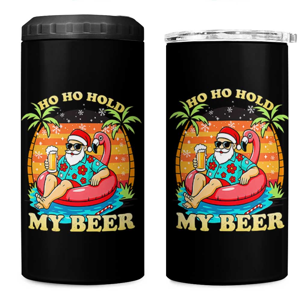 Santa Beer Christmas 4 in 1 Can Cooler Tumbler Ho Ho Ho My Beer