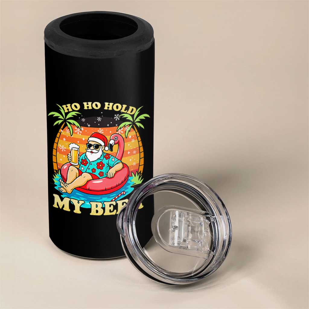 Santa Beer Christmas 4 in 1 Can Cooler Tumbler Ho Ho Ho My Beer