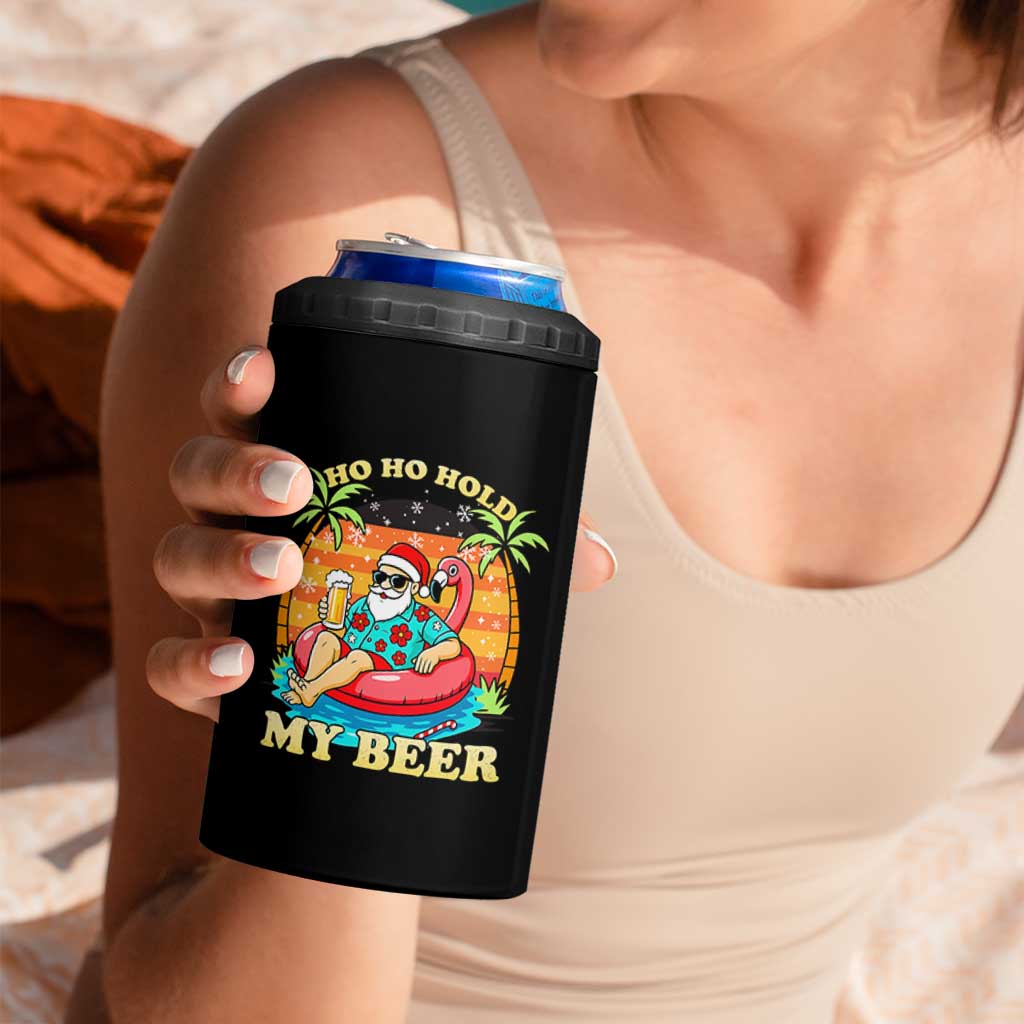 Santa Beer Christmas 4 in 1 Can Cooler Tumbler Ho Ho Ho My Beer