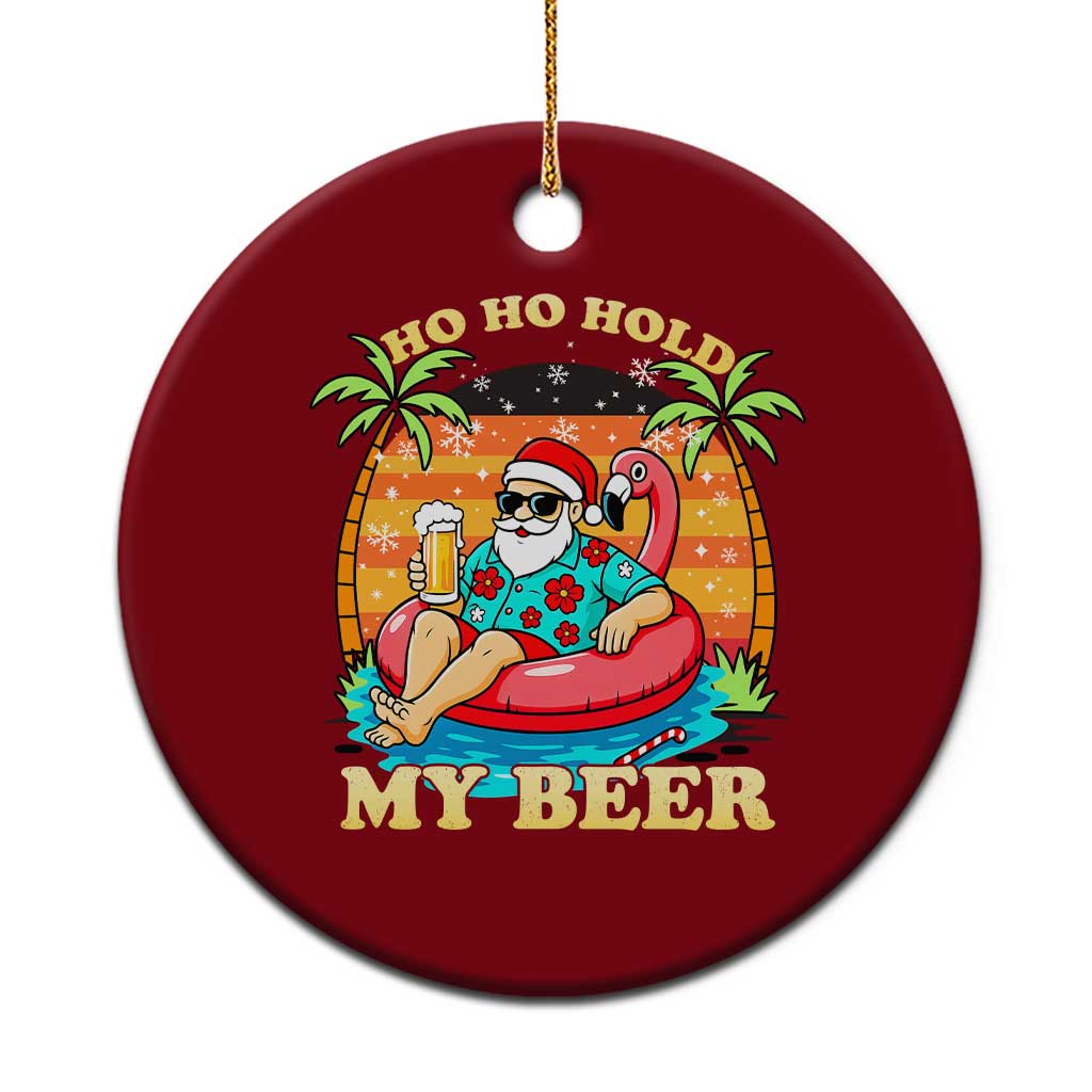 Santa Beer Xmas Ceramic Ornament Ho Ho Ho My Beer - Wonder Print Shop