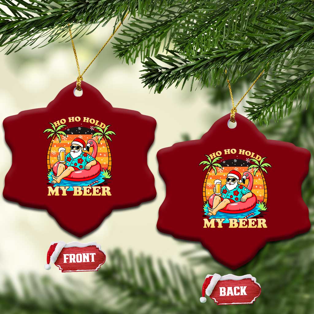 Santa Beer Xmas Ceramic Ornament Ho Ho Ho My Beer - Wonder Print Shop