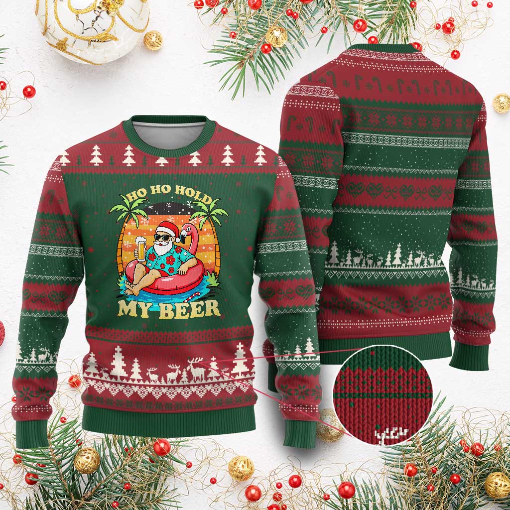 Santa Beer Xmas Ugly Christmas Sweater Ho Ho Ho My Beer - Wonder Print Shop