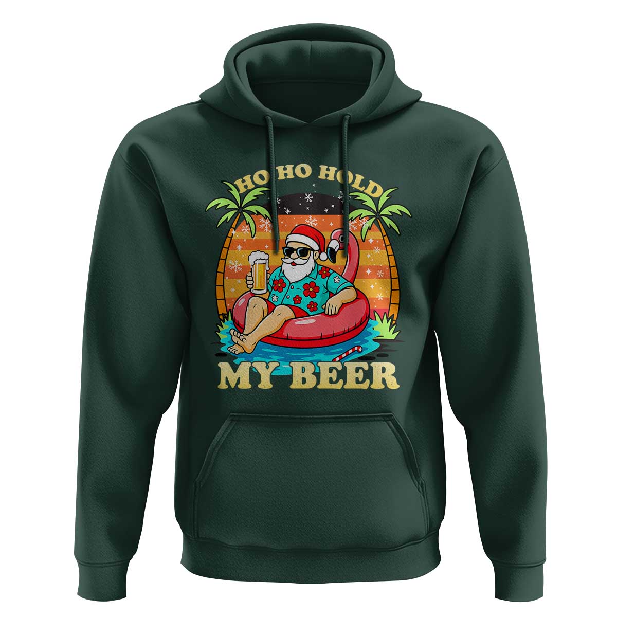Santa Beer Christmas Hoodie Ho Ho Ho My Beer - Wonder Print Shop