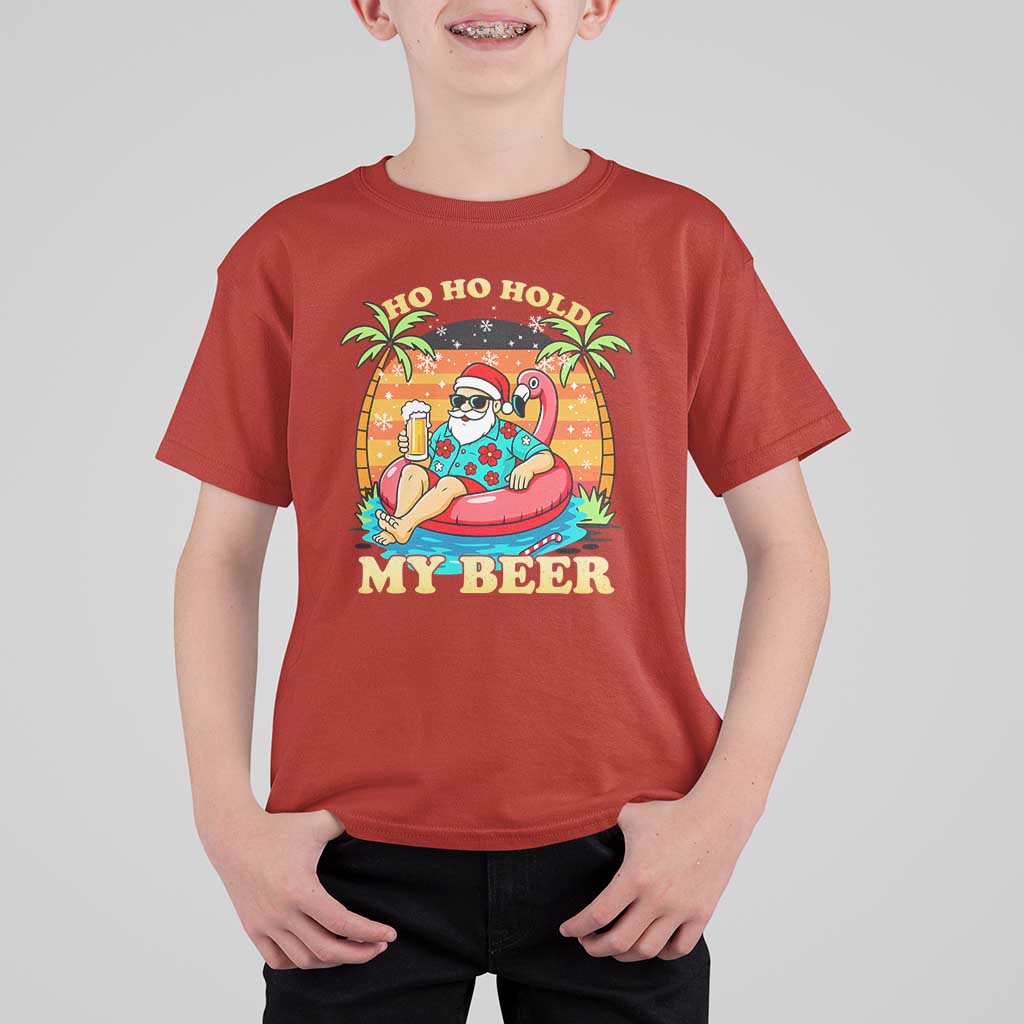 Santa Beer Christmas T Shirt For Kid Ho Ho Ho My Beer - Wonder Print Shop