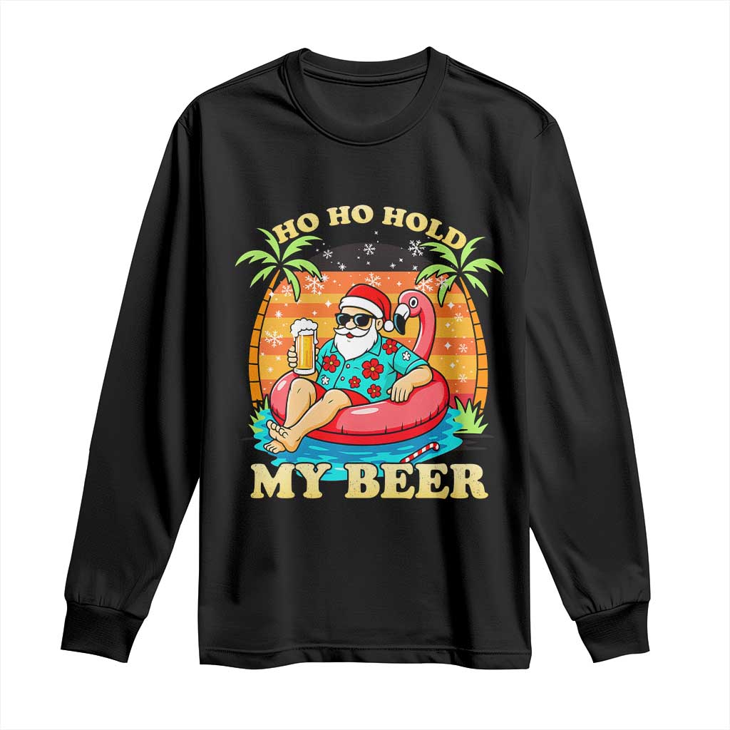 Santa Beer Christmas Long Sleeve Shirt Ho Ho Ho My Beer - Wonder Print Shop