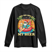 Santa Beer Christmas Long Sleeve Shirt Ho Ho Ho My Beer - Wonder Print Shop