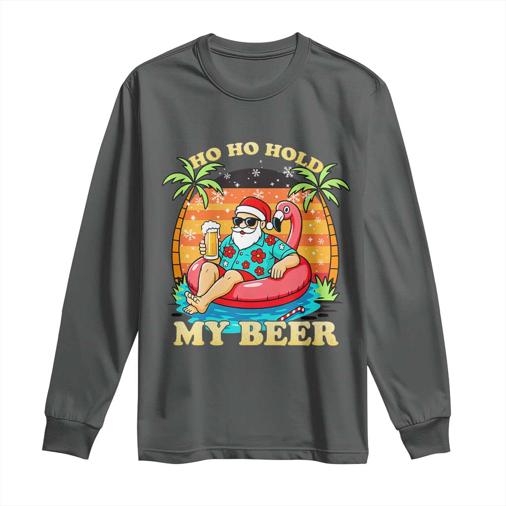 Santa Beer Christmas Long Sleeve Shirt Ho Ho Ho My Beer - Wonder Print Shop
