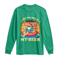 Santa Beer Christmas Long Sleeve Shirt Ho Ho Ho My Beer - Wonder Print Shop