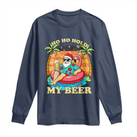 Santa Beer Christmas Long Sleeve Shirt Ho Ho Ho My Beer - Wonder Print Shop