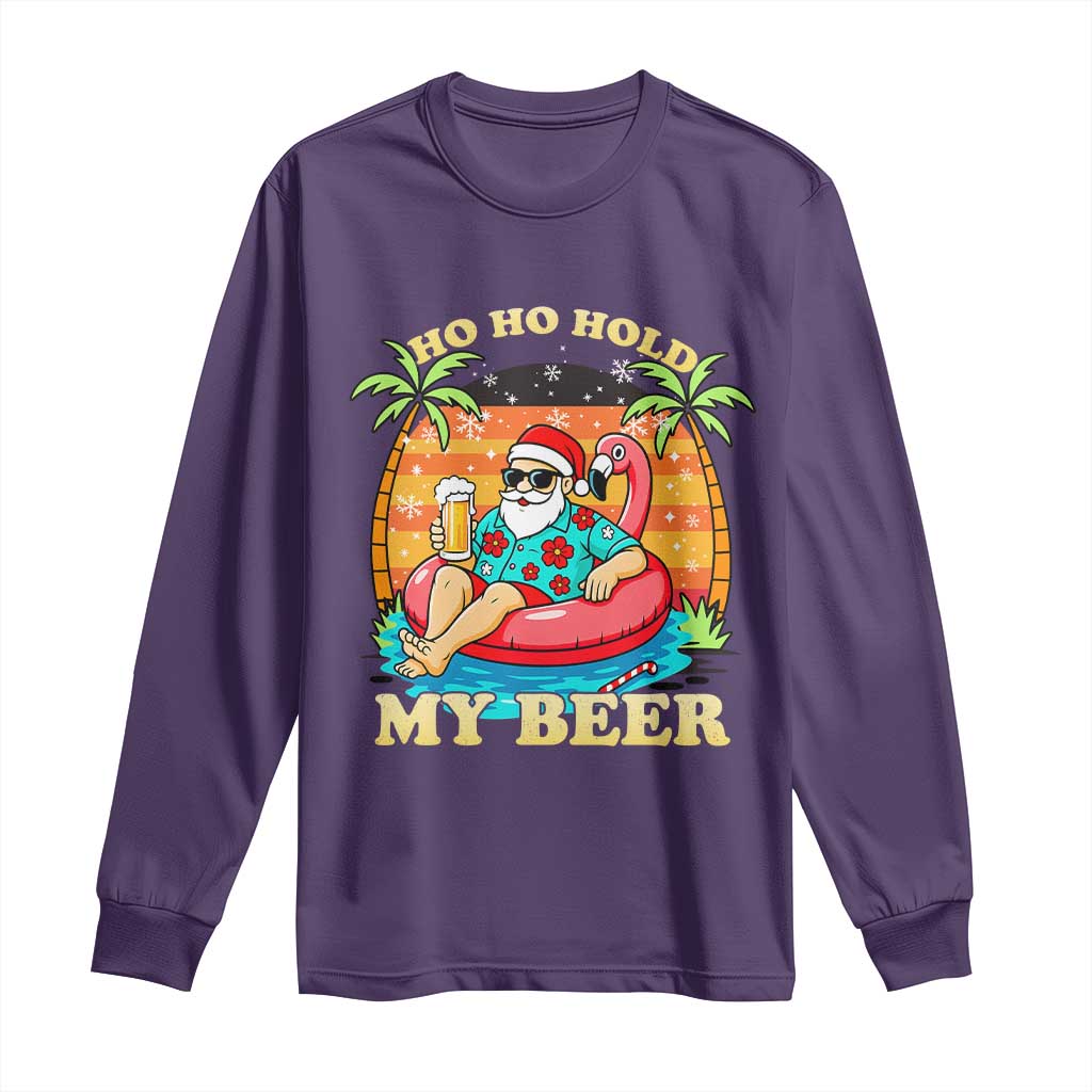 Santa Beer Christmas Long Sleeve Shirt Ho Ho Ho My Beer - Wonder Print Shop