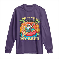Santa Beer Christmas Long Sleeve Shirt Ho Ho Ho My Beer - Wonder Print Shop