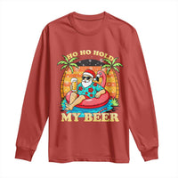 Santa Beer Christmas Long Sleeve Shirt Ho Ho Ho My Beer - Wonder Print Shop