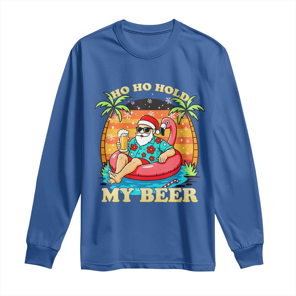 Santa Beer Christmas Long Sleeve Shirt Ho Ho Ho My Beer - Wonder Print Shop