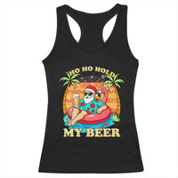 Santa Beer Christmas Racerback Tank Top Ho Ho Ho My Beer - Wonder Print Shop