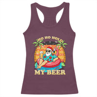 Santa Beer Christmas Racerback Tank Top Ho Ho Ho My Beer - Wonder Print Shop