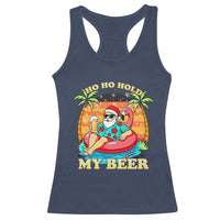 Santa Beer Christmas Racerback Tank Top Ho Ho Ho My Beer - Wonder Print Shop
