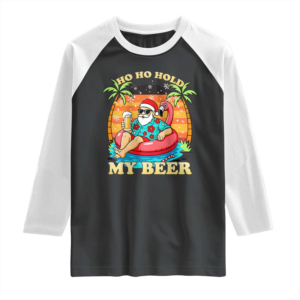 Santa Beer Christmas Raglan Shirt Ho Ho Ho My Beer - Wonder Print Shop