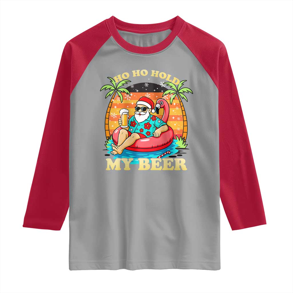 Santa Beer Christmas Raglan Shirt Ho Ho Ho My Beer - Wonder Print Shop