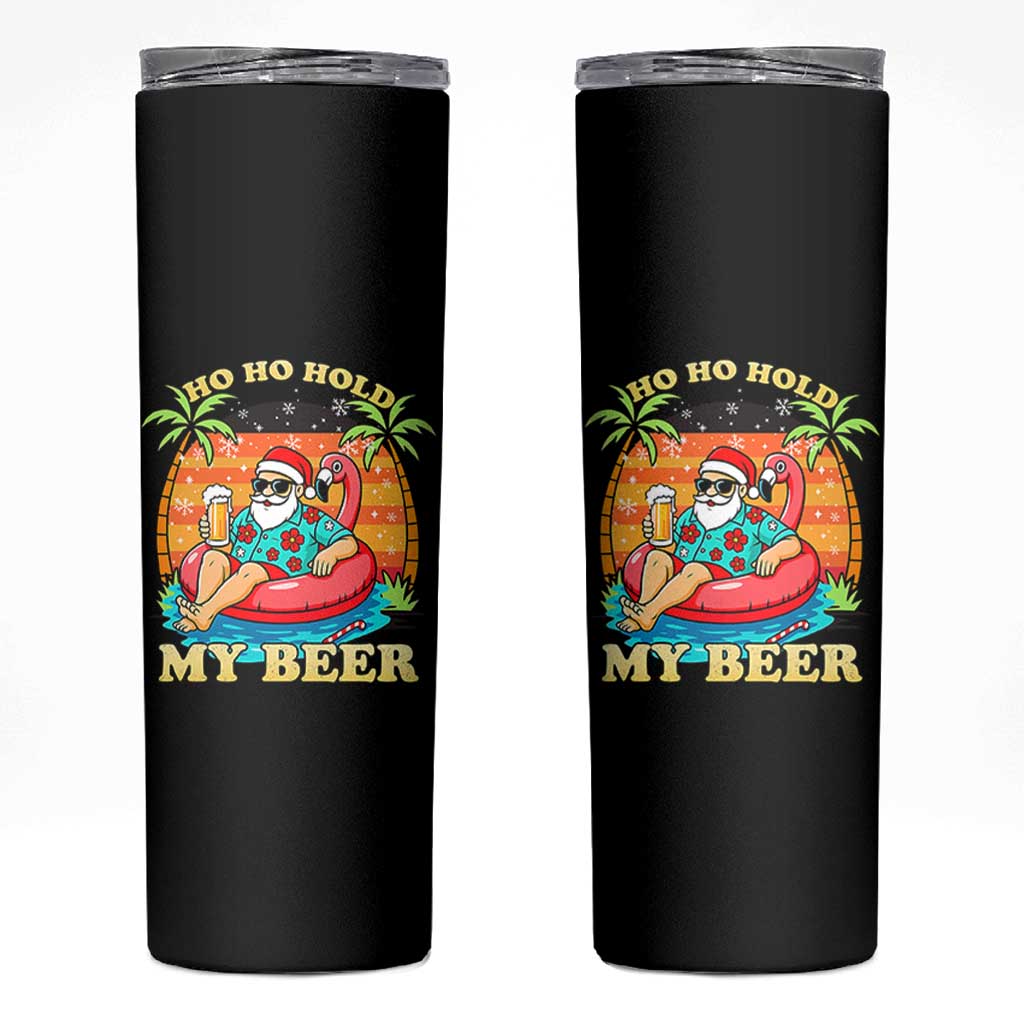 Santa Beer Christmas Skinny Tumbler Ho Ho Ho My Beer