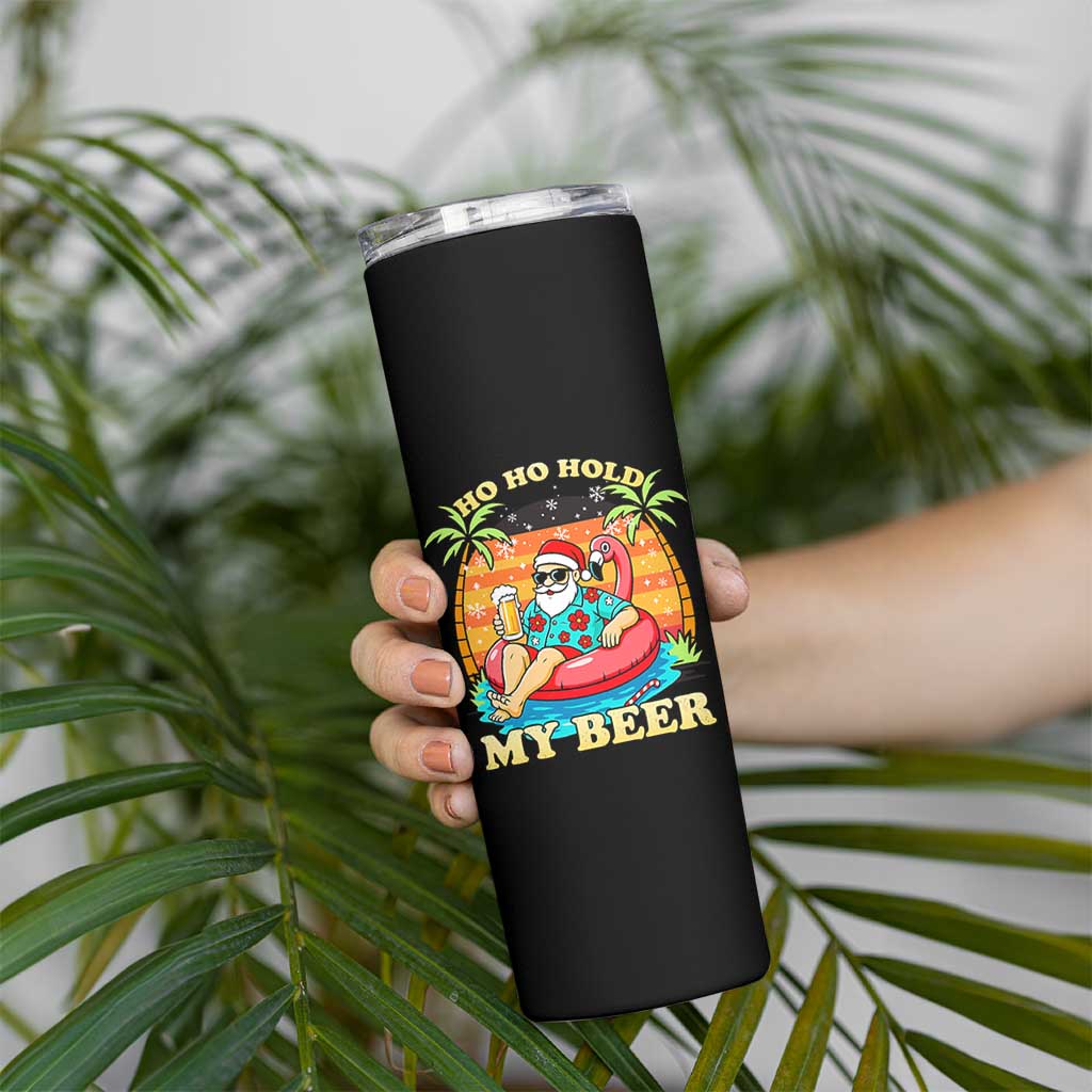 Santa Beer Christmas Skinny Tumbler Ho Ho Ho My Beer
