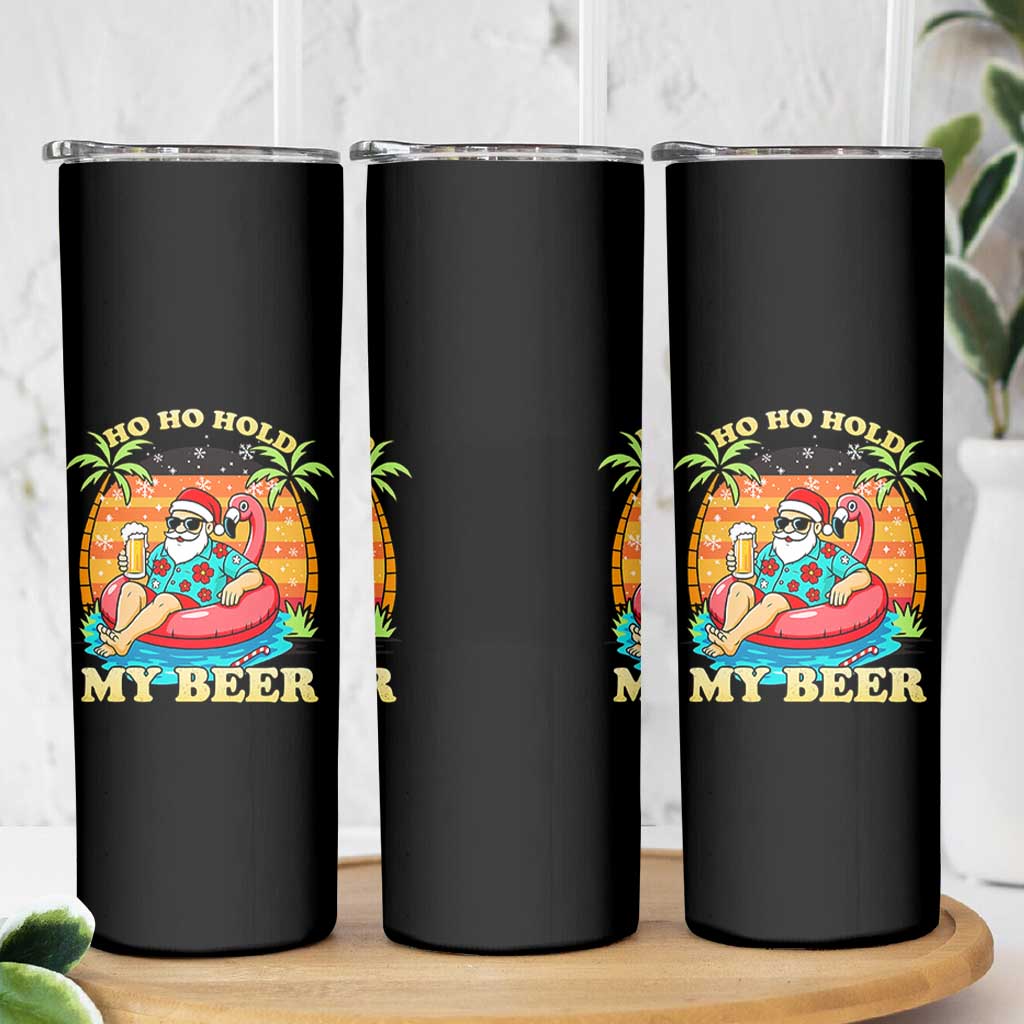 Santa Beer Christmas Skinny Tumbler Ho Ho Ho My Beer