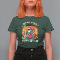 Santa Beer Christmas T Shirt For Women Ho Ho Ho My Beer - Wonder Print Shop