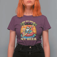 Santa Beer Christmas T Shirt For Women Ho Ho Ho My Beer - Wonder Print Shop