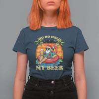 Santa Beer Christmas T Shirt For Women Ho Ho Ho My Beer - Wonder Print Shop
