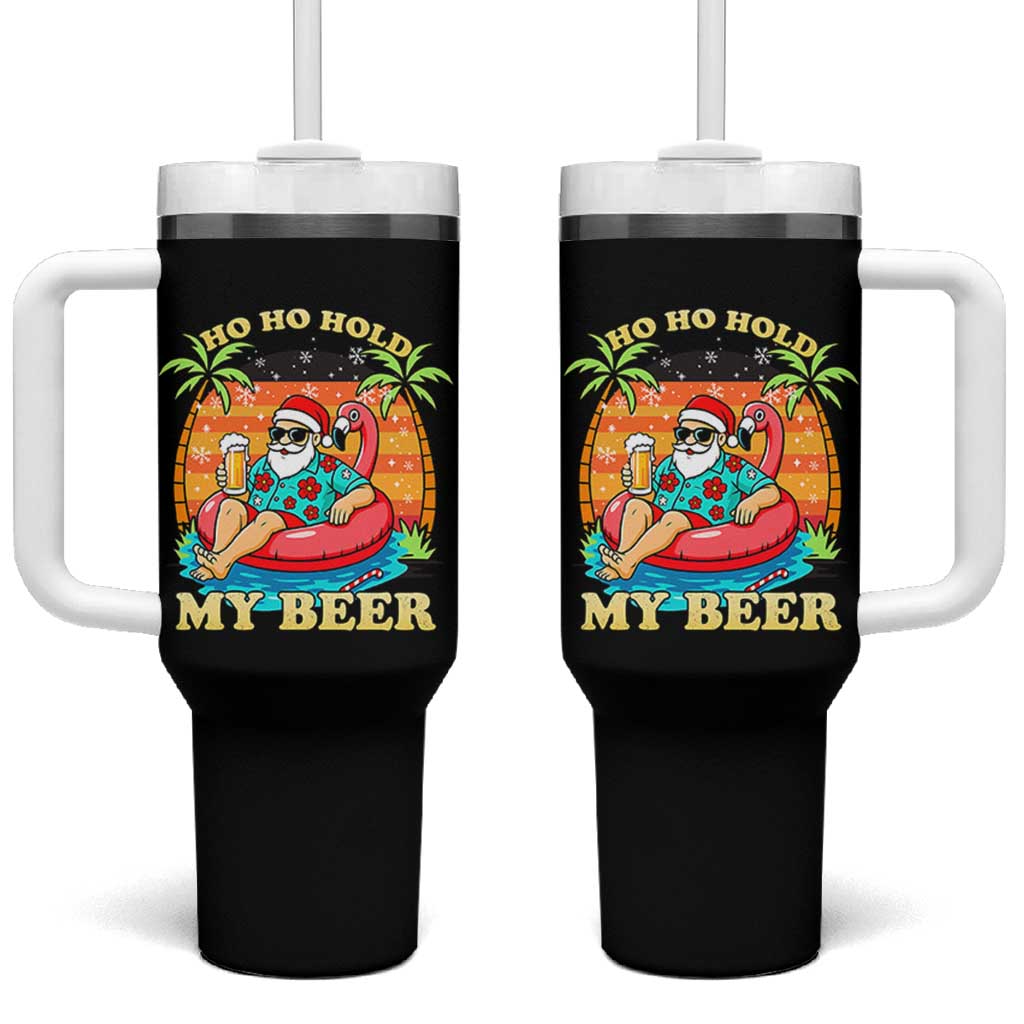 Santa Beer Christmas Tumbler With Handle Ho Ho Ho My Beer