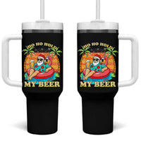 Santa Beer Christmas Tumbler With Handle Ho Ho Ho My Beer