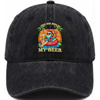 Santa Beer Christmas Washed Cotton Baseball Cap Ho Ho Ho My Beer