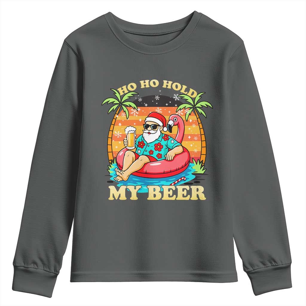 Santa Beer Christmas Youth Sweatshirt Ho Ho Ho My Beer - Wonder Print Shop