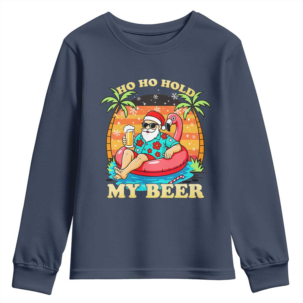 Santa Beer Christmas Youth Sweatshirt Ho Ho Ho My Beer - Wonder Print Shop