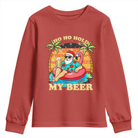 Santa Beer Christmas Youth Sweatshirt Ho Ho Ho My Beer - Wonder Print Shop