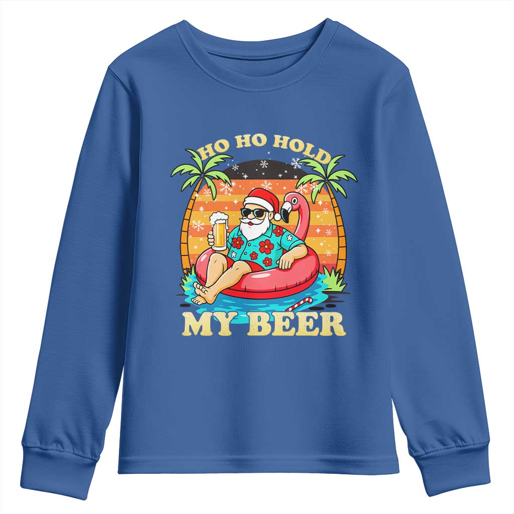 Santa Beer Christmas Youth Sweatshirt Ho Ho Ho My Beer - Wonder Print Shop