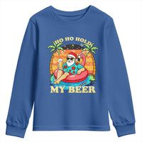 Santa Beer Christmas Youth Sweatshirt Ho Ho Ho My Beer - Wonder Print Shop